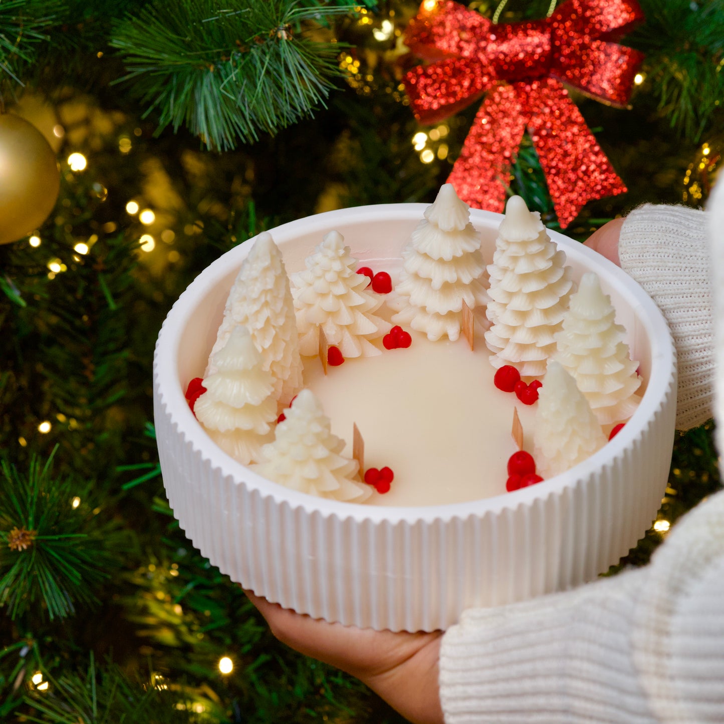 FORÊT ÉTOILÉE - Bougie de Noël parfumée - Grand bol