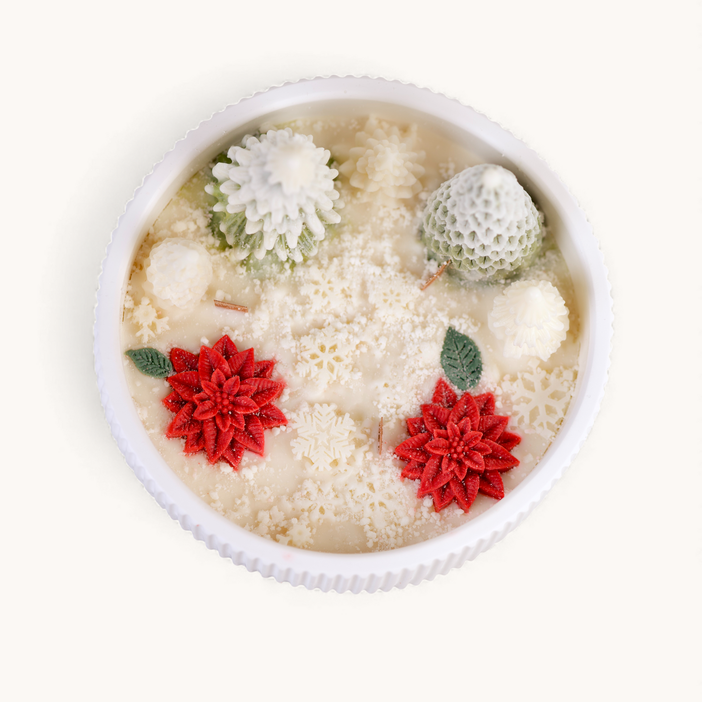 LOT DE 4 BOUGIES | SANTA MAGIC + FLEURS ÉTOILÉES
