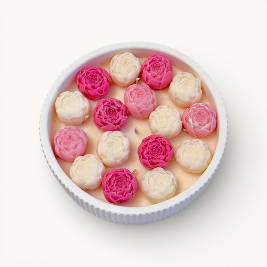 Bougie bouquet de fleurs parfumée Maison Amaïa cire de soja naturelle