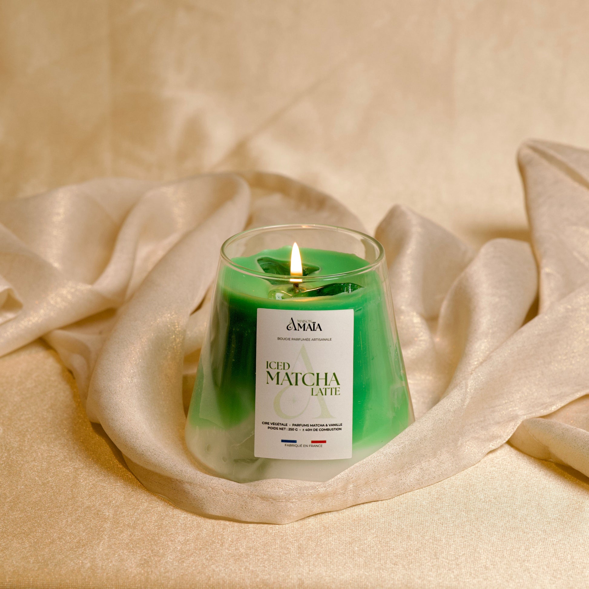 Bougie parfumée Matcha Latte Maison Amaïa en cire végétale